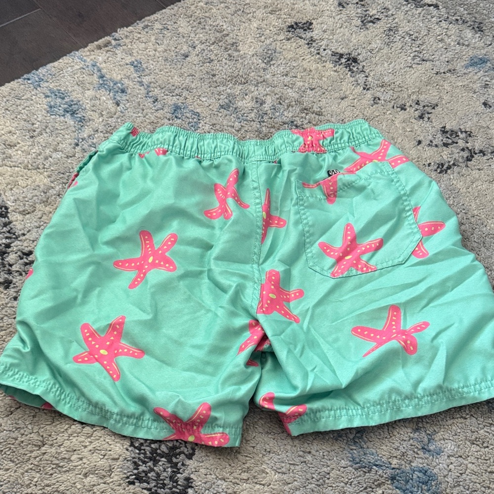 Maui and Sons Starfish Swim Shorts - Mint and Pink Men’s Size Medium - Picture 4 of 4